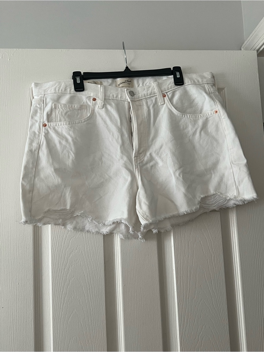 Target White Denim Frayed Hem Jean Shorts - Women